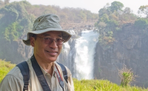 Larry Kameya takes in the views at Victoria Falls.